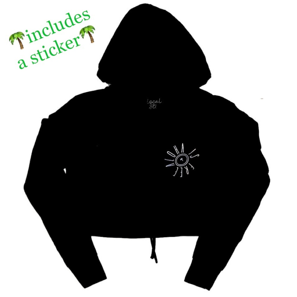 🌴Local Motion Hawaii Crop Hoodie & Sticker🌴~med